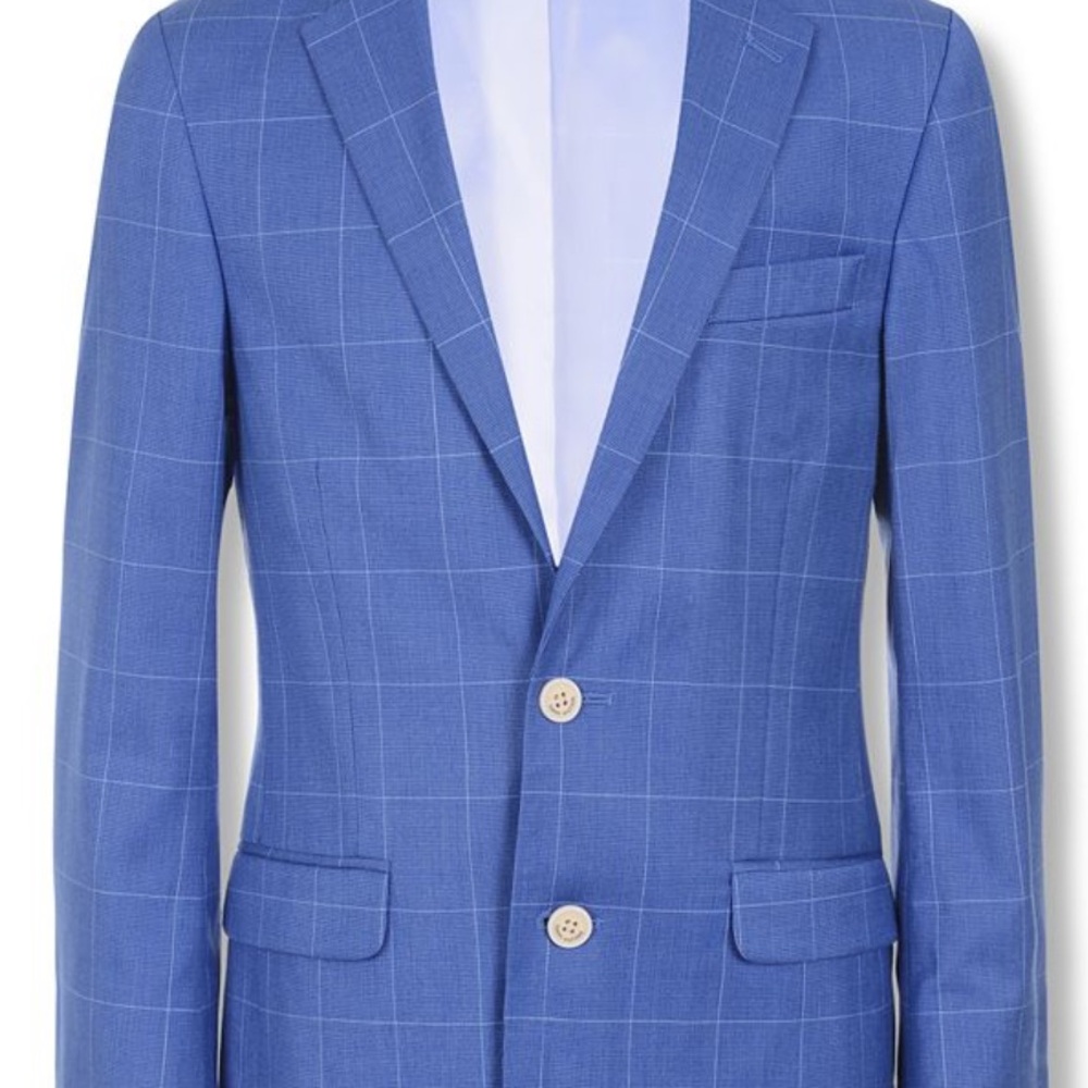 Tommy Hilfiger Boys Blue Windowpane Suit